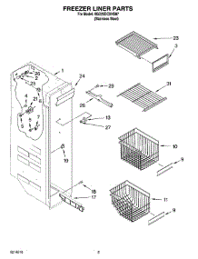 04 - Freezer Liner Parts parts for Whirlpool Refrigerator 6GD25DCXHS07 from AppliancePartsPros.com