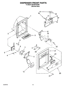 08 - Dispenser Front Parts parts for Whirlpool Refrigerator 6GD25DCXHS07 from AppliancePartsPros.com