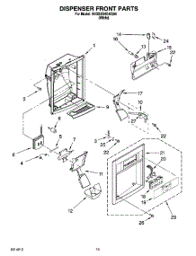 08 - Dispenser Front Parts parts for Whirlpool Refrigerator 5VGS3SHGKQ04 from AppliancePartsPros.com