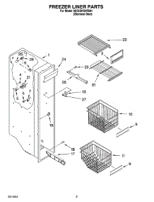 04 - Freezer Liner Parts parts for Whirlpool Refrigerator 6GS5SHGXRS01 from AppliancePartsPros.com