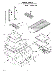03 - Shelf Parts parts for Whirlpool Refrigerator 5GR2SHKXLQ03 from AppliancePartsPros.com
