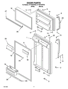 02 - Door Parts parts for Whirlpool Refrigerator ET1PHKXPQ04 from AppliancePartsPros.com