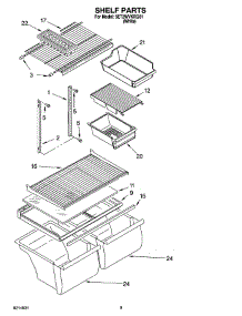 05 - Shelf Parts, Optional Parts parts for Whirlpool Refrigerator 5ET2WVKRQ01 from AppliancePartsPros.com