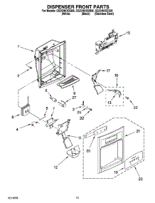08 - Dispenser Front Parts parts for Whirlpool Refrigerator GS2SHAXSQ00 from AppliancePartsPros.com