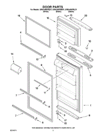02 - Door Parts parts for Whirlpool Refrigerator ER8AHMXRL01 from AppliancePartsPros.com