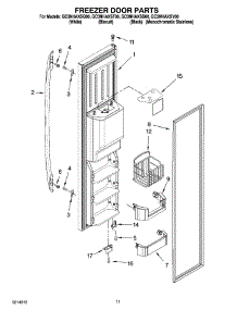 07 - Freezer Door Parts parts for Whirlpool Refrigerator GC3NHAXST00 from AppliancePartsPros.com