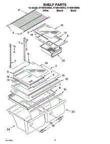 05 - Shelf Parts, Optional Parts parts for Whirlpool Refrigerator ET1MHKXMB04 from AppliancePartsPros.com