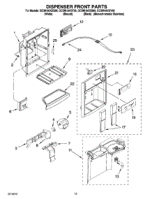 08 - Dispenser Front Parts parts for Whirlpool Refrigerator GC3NHAXSQ00 from AppliancePartsPros.com