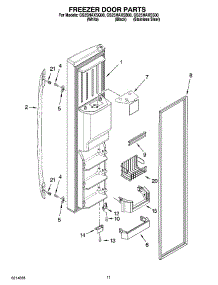 07 - Freezer Door Parts parts for Whirlpool Refrigerator GS2SHAXSS00 from AppliancePartsPros.com