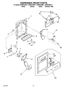 08 - Dispenser Front Parts parts for Whirlpool Refrigerator ED5SHAXMB11 from AppliancePartsPros.com