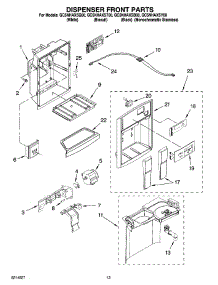 08 - Dispenser Front Parts parts for Whirlpool Refrigerator GC5NHAXSQ00 from AppliancePartsPros.com