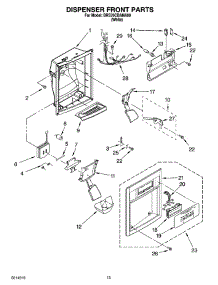08 - Dispenser Front Parts parts for Whirlpool Refrigerator BRS70CBANA00 from AppliancePartsPros.com