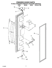 07 - Freezer Door Parts parts for Whirlpool Refrigerator ED2FHAXST00 from AppliancePartsPros.com