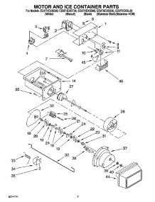 05 - Motor And Ice Container Parts parts for Whirlpool Refrigerator ED2FHEXSS00 from AppliancePartsPros.com