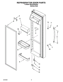 06 - Refrigerator Door Parts parts for Whirlpool Refrigerator BRS70WRANA00 from AppliancePartsPros.com