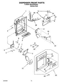 08 - Dispenser Front Parts parts for Whirlpool Refrigerator BRS70WRANA00 from AppliancePartsPros.com