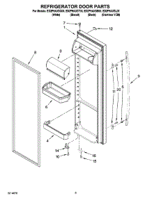 06 - Refrigerator Door Parts parts for Whirlpool Refrigerator ED2FHAXSQ00 from AppliancePartsPros.com