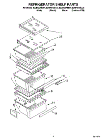 03 - Refrigerator Shelf Parts parts for Whirlpool Refrigerator ED2FHAXSL00 from AppliancePartsPros.com