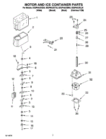 05 - Motor And Ice Container Parts parts for Whirlpool Refrigerator ED2FHAXSL00 from AppliancePartsPros.com