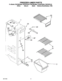 04 - Freezer Liner Parts parts for Whirlpool Refrigerator ED5FHEXSL00 from AppliancePartsPros.com