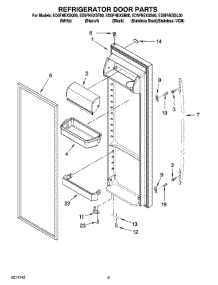 06 - Refrigerator Door Parts parts for Whirlpool Refrigerator ED5FHEXSL00 from AppliancePartsPros.com