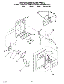 08 - Dispenser Front Parts parts for Whirlpool Refrigerator ED2FHAXSL00 from AppliancePartsPros.com