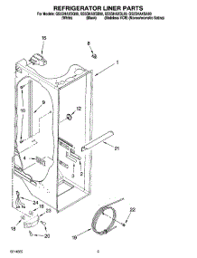 02 - Refrigerator Liner Parts parts for Whirlpool Refrigerator GS5SHAXSA00 from AppliancePartsPros.com