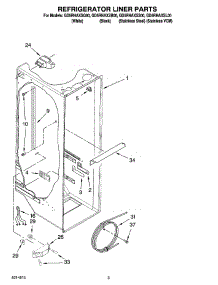 02 - Refrigerator Liner Parts parts for Whirlpool Refrigerator GD5RHAXSB00 from AppliancePartsPros.com