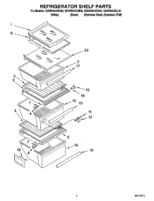 03 - Refrigerator Shelf Parts parts for Whirlpool Refrigerator GD5RHAXSB00 from AppliancePartsPros.com