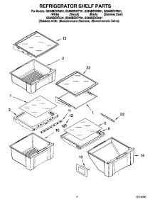 03 - Refrigerator Shelf Parts parts for Whirlpool Refrigerator GS6NBEXRY01 from AppliancePartsPros.com
