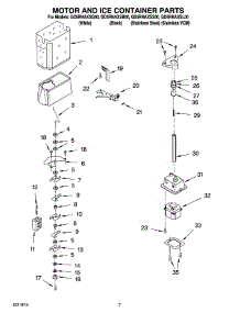 05 - Motor And Ice Container Parts parts for Whirlpool Refrigerator GD5RHAXSS00 from AppliancePartsPros.com