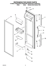 06 - Refrigerator Door Parts parts for Whirlpool Refrigerator GD5RHAXSL00 from AppliancePartsPros.com
