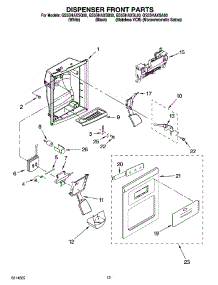 08 - Dispenser Front Parts parts for Whirlpool Refrigerator GS5SHAXSQ00 from AppliancePartsPros.com
