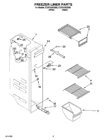 04 - Freezer Liner Parts parts for Whirlpool Refrigerator ED5FHGXSQ00 from AppliancePartsPros.com