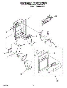 08 - Dispenser Front Parts parts for Whirlpool Refrigerator 7GS6SHEXPL01 from AppliancePartsPros.com