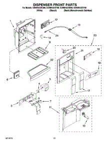 08 - Dispenser Front Parts parts for Whirlpool Refrigerator GD5NHAXST00 from AppliancePartsPros.com