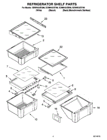 03 - Refrigerator Shelf Parts parts for Whirlpool Refrigerator GD5NHAXSQ00 from AppliancePartsPros.com