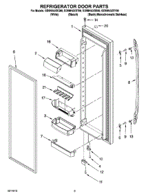 06 - Refrigerator Door Parts parts for Whirlpool Refrigerator GD5NHAXSQ00 from AppliancePartsPros.com