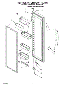 06 - Refrigerator Door Parts parts for Whirlpool Refrigerator EC3JHAXRL00 from AppliancePartsPros.com