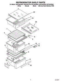 03 - Refrigerator Shelf Parts parts for Whirlpool Refrigerator ED5FHAXSL00 from AppliancePartsPros.com