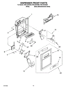 08 - Dispenser Front Parts parts for Whirlpool Refrigerator ES5LHAXSQ00 from AppliancePartsPros.com