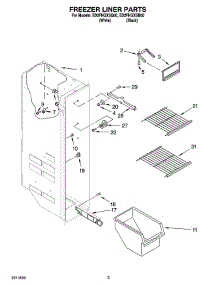 04 - Freezer Liner Parts parts for Whirlpool Refrigerator ED2FHGXSB00 from AppliancePartsPros.com