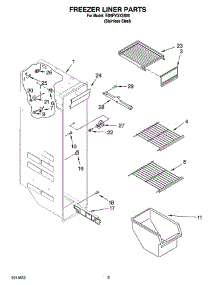 04 - Freezer Liner Parts parts for Whirlpool Refrigerator ED5FVGXSS00 from AppliancePartsPros.com