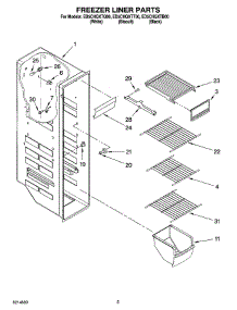 04 - Freezer Liner Parts parts for Whirlpool Refrigerator ED5CHQXTT00 from AppliancePartsPros.com