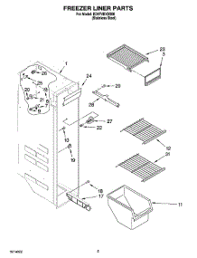 04 - Freezer Liner Parts parts for Whirlpool Refrigerator ED5FVEXSS00 from AppliancePartsPros.com