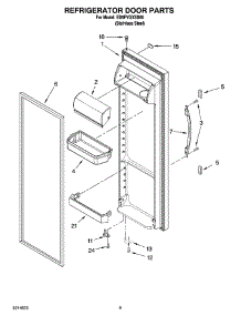 06 - Refrigerator Door Parts parts for Whirlpool Refrigerator ED5FVGXSS00 from AppliancePartsPros.com