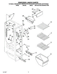 04 - Freezer Liner Parts parts for Whirlpool Refrigerator ED5FHAXSS00 from AppliancePartsPros.com