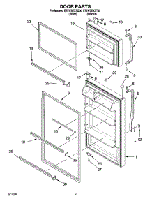 02 - Door Parts parts for Whirlpool Refrigerator ET5WSEXST00 from AppliancePartsPros.com