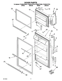 02 - Door Parts parts for Whirlpool Refrigerator ET4WSKYSQ00 from AppliancePartsPros.com