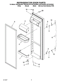 06 - Refrigerator Door Parts parts for Whirlpool Refrigerator ED5FHAXST00 from AppliancePartsPros.com